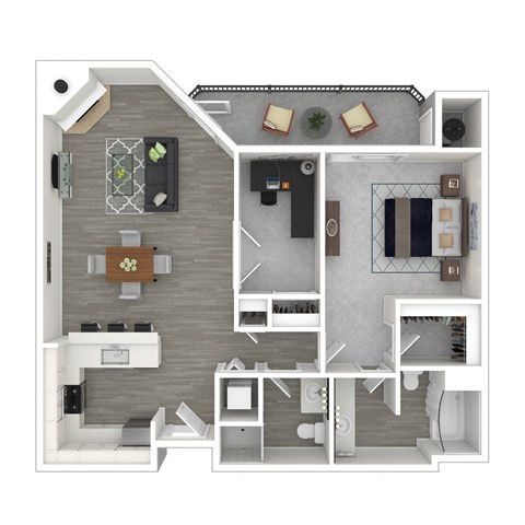 9 Ten North 1 Bed 1.5 Bath A Floor Plan